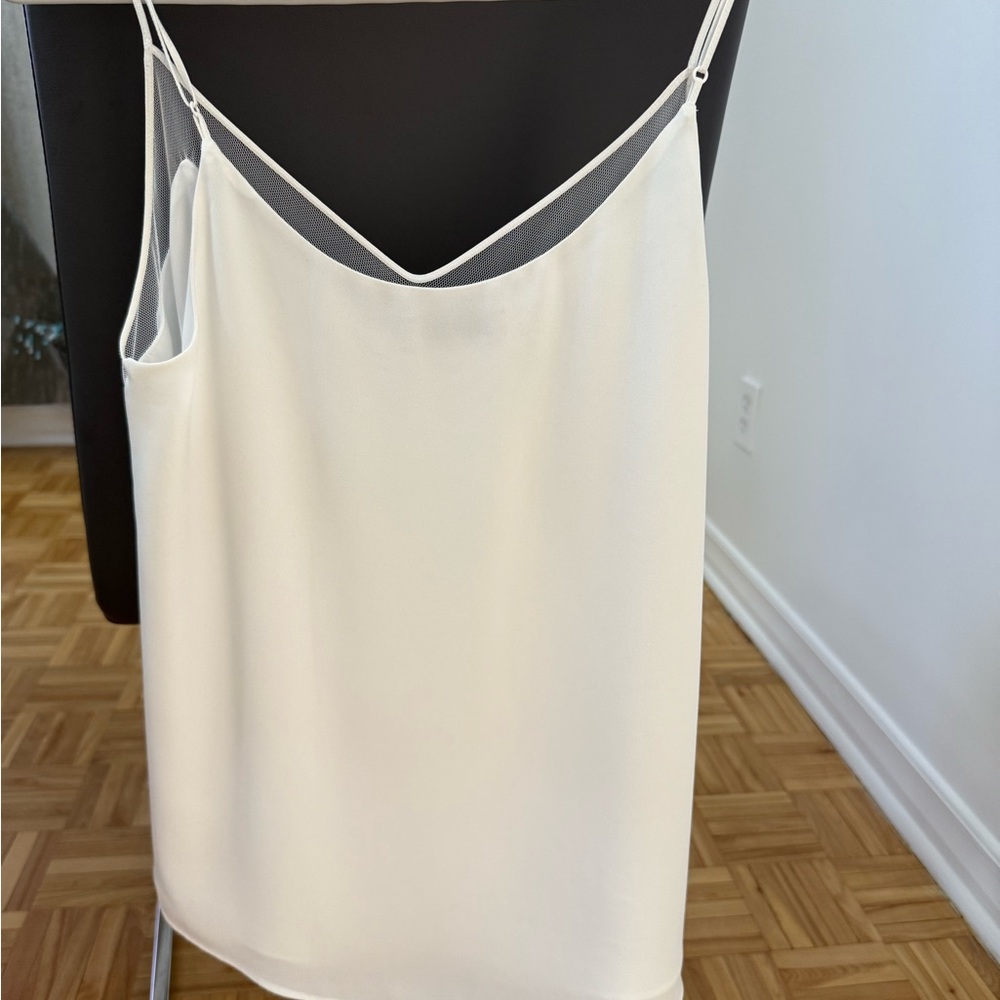 Aritzia Babaton Elegant White Women's Top with lace trim at neckline